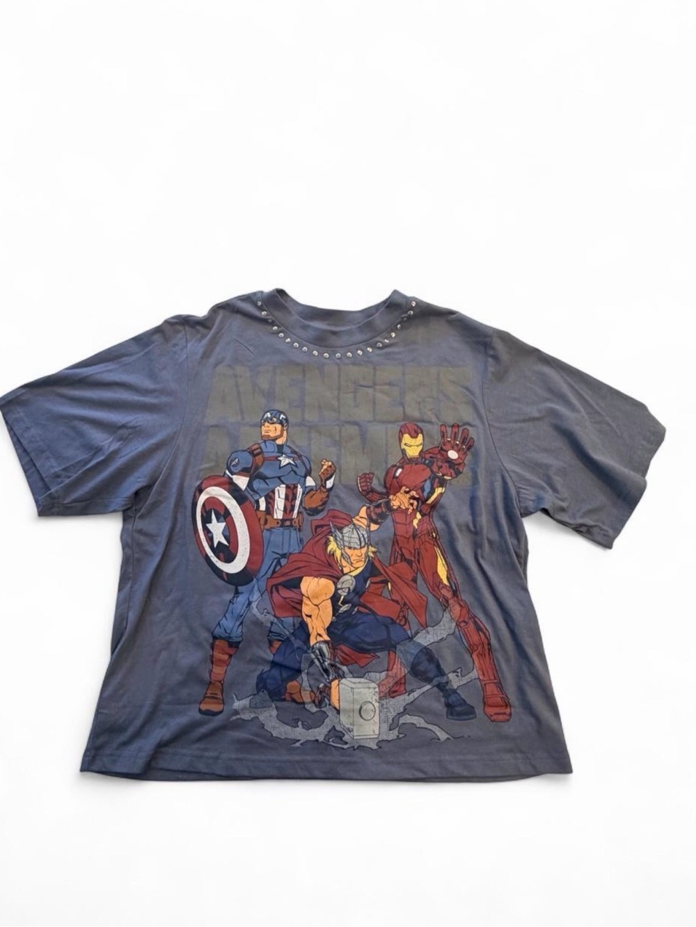 Marvel Gray Short-Sleeve Avengers Tee with Captain America, Thor & Iron Man